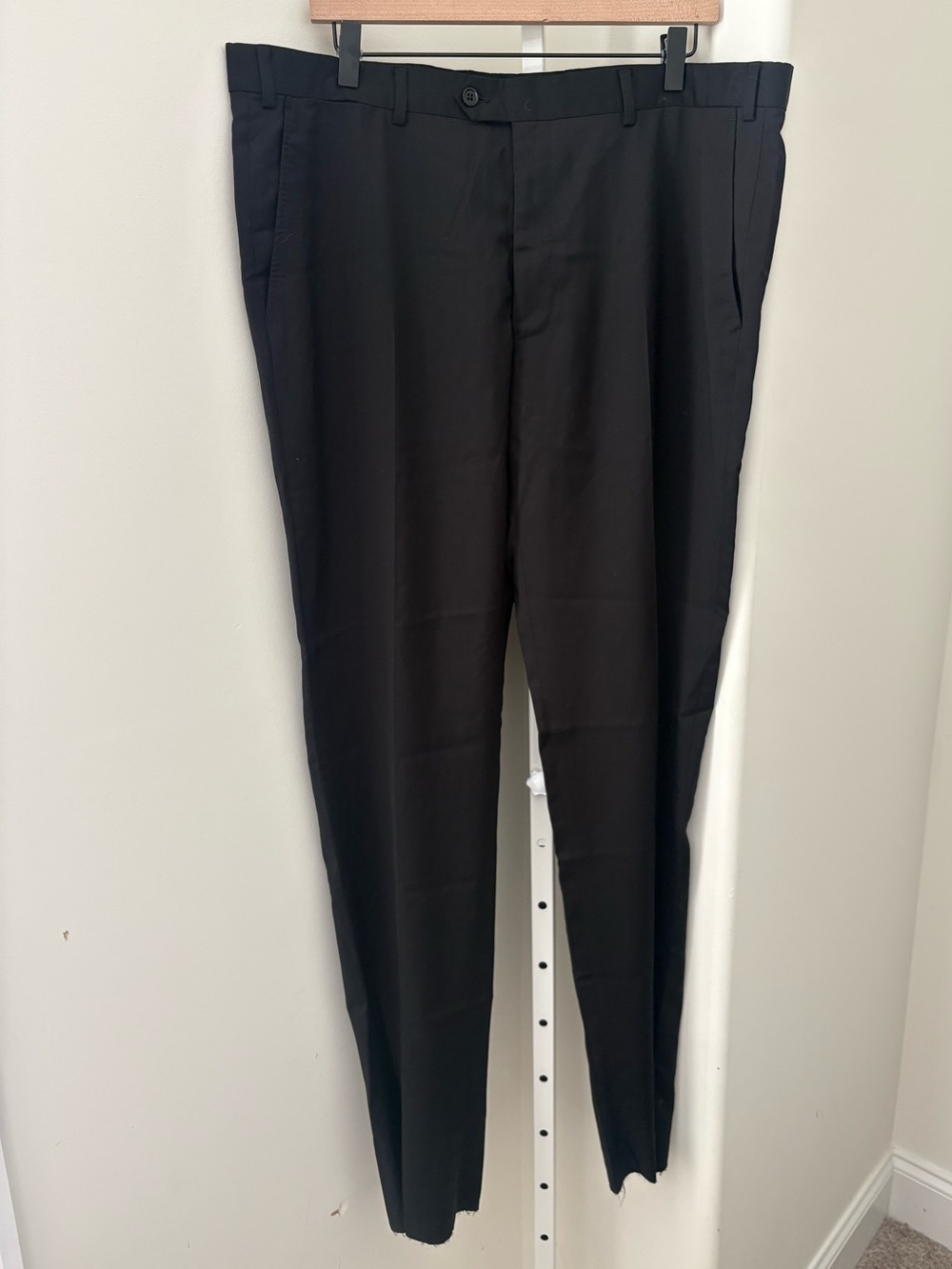 Armani Collezioni Men’s Black Dress Pants Trousers Raw Hem Size 48